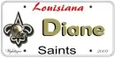 Saints License Plate - Diane
