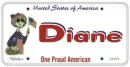 USA License Plate - Diane