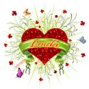 Red heart name tag