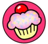 pink cupcake button