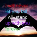I will never let you fall I will stand up with you forever