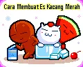Buat es kacang merah