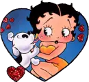 her dog lick her face (Betty Boop)
