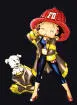 Betty Boop works for firetruck