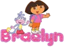 Braelyn with Dora and Boots