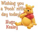 Pooh bear with name Kealey
