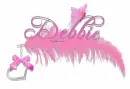 Pink feather with Debbie