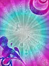 swirly purple and aqua