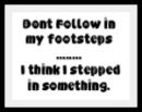 dont follow my footsteps