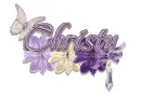 Christy with flowers and charm
