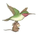 Mouse and bird flying