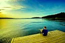 Boy looking at a sunset