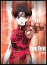 tenten holding a scroll looking angry