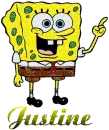 Justine with Spongebob