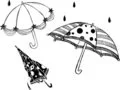 raining umbrella
