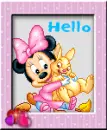 baby minnie mouse with a rabbit