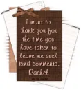 thank you note with name Rachel