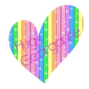  ~ Pastel Pin Striped heart ~ Georganne