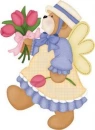 bear angle with flowers