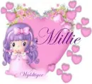 Girl with pink heart - Millie