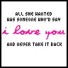 i love you