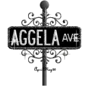 black street sign aggela AVE