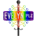 rainbow street sign evelyn PLZ
