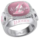 pink Los Angeles Lakers diamond ring kamiya