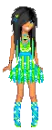 green and blue doll