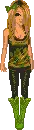 Long Hair And Green Dress