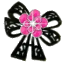 Pink and black bow