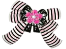 Pink and black bow