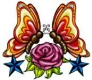 butterflies, flower, stars