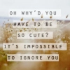 oh why'd you have to be cute?It's impossible to ingnore you