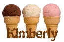 ICECREAM WITH THE NAME KIMBERLY
