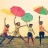 girls with umbrellas