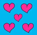 pink and black hearts
