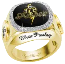 gold elvis presley diamond ring amber
