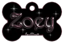 pink dog bone tag stars zoey