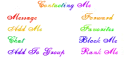 Rainbow Colors Contact Table
