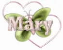 Mary Butterfly on Hearts