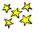 Stars colored by a child