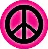 hot pink and black peace sign