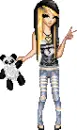 Emo Doll W/ Panda Bear