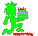 Hatchet man with happy birthday