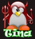 TINA WITH DEVIL PENGUIN