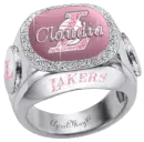 pink Los Angeles Lakers diamond ring claudia