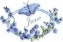 Oval Ribbon with Butterfly - Jane