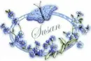 Oval Ribbon with Butterfly - Susan