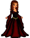 DOLL BRUNETTE DARK RED DRESS